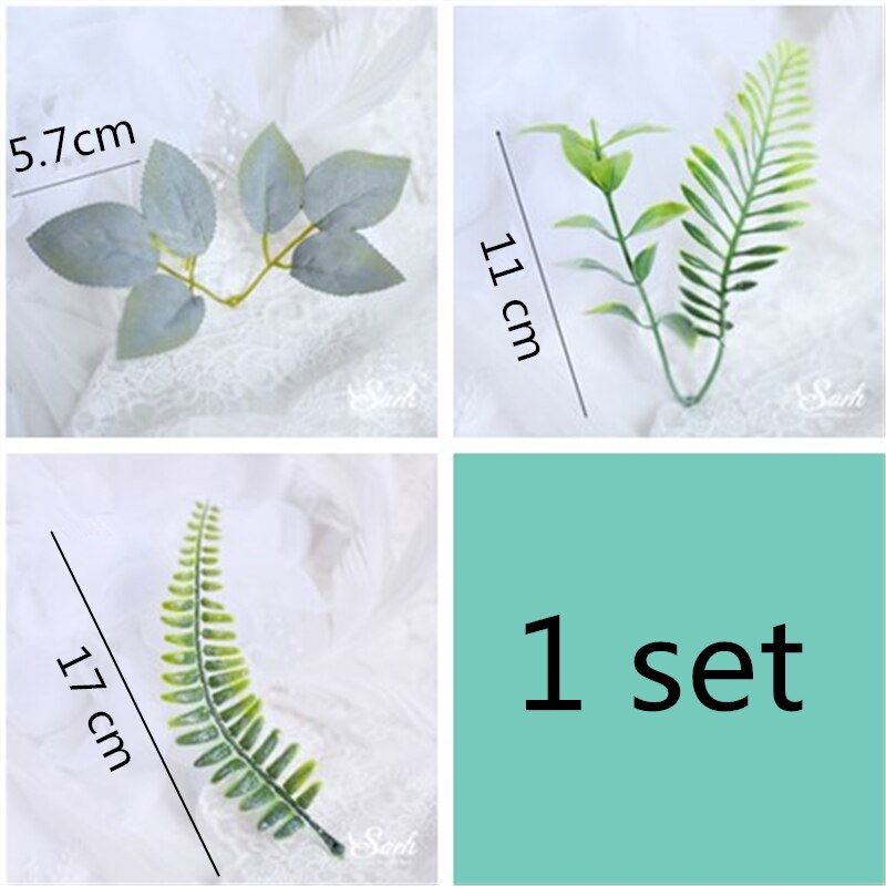 Ijzer Bloem Cake Toppers Sika Herten Decoraties Gelukkige Verjaardag Partij voor Baby Shower Anniversary: 3pc leaves set