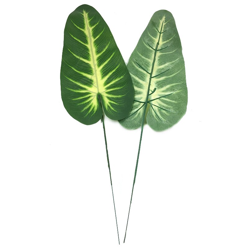 Hojas artificiales de 20 piezas, plantas verdes, hojas tropicales, verdes, para arreglos florales, decoración de boda