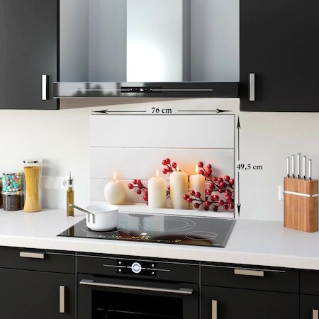 | White | Glass Cooker Back Tiles Wall Protector Kitchen decor 40 cm X 60 cm Easy Erasable Tamperli glass