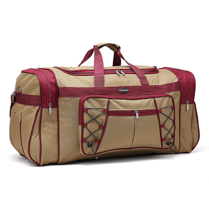 Large Black Bag Travel Bag Duffle Carry on for Women Waterproof Nylon Luggage Gym Bags Men's Outdoor Weekend Bags: Khaki