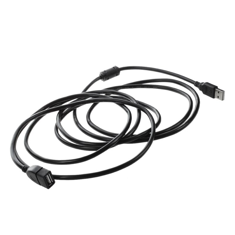 Hub USB ultradelgado Hub USB 2,0 de 4 puertos USB 2,0 a negro y macho a hembra Cable de extensión extensor del cordón para ordenador portátil negro