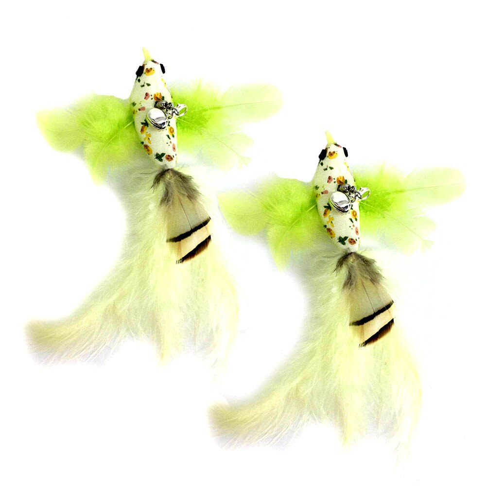 Simulatie Vogel Kat Speelgoed Interactieve Grappige Veer Vogel Met Bell Sucker Kat Stok Speelgoed Katje Spelen Teaser Wand Speelgoed Voor katten: E-2bird