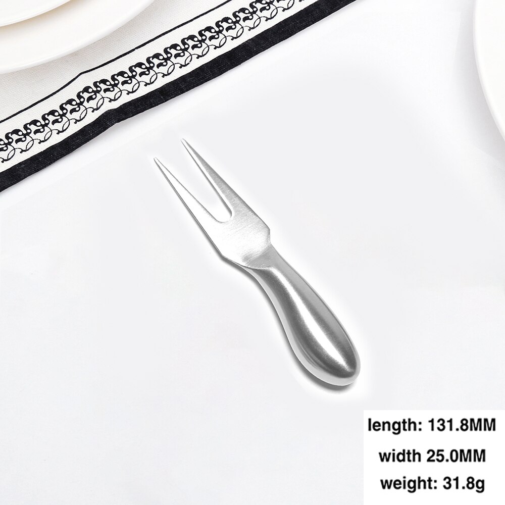 1Pcs Kaas Tool Gold Kaas Slicer Cutter Mes Creatieve Kaas Raspen Cake Spatel Boter Messen Vlees Vork Keuken Servies: Sliver Meat Fork