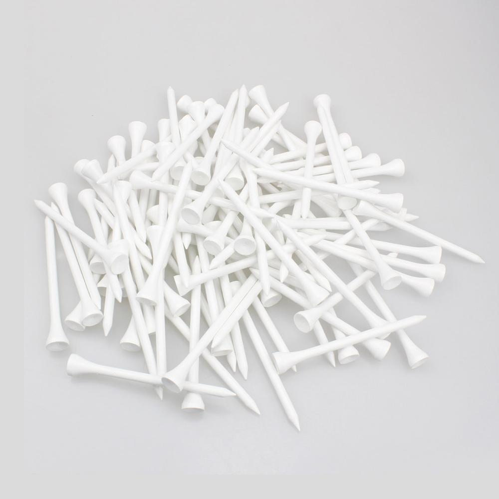 Crestgolf 3-1/4 Inch Bamboe Golf Tees 83Mm Professionele Golf Bamboe Tees 100 Stks/pak Verschillende Kleuren Voor Uw keuze: white