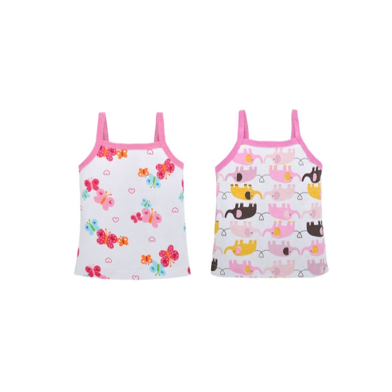 Baby Colorful Tanks 5 Peices / lot 3-24 Months Sleeveless 100% Cotton Girl Vest Beach Clothing Summer Wear Tops
