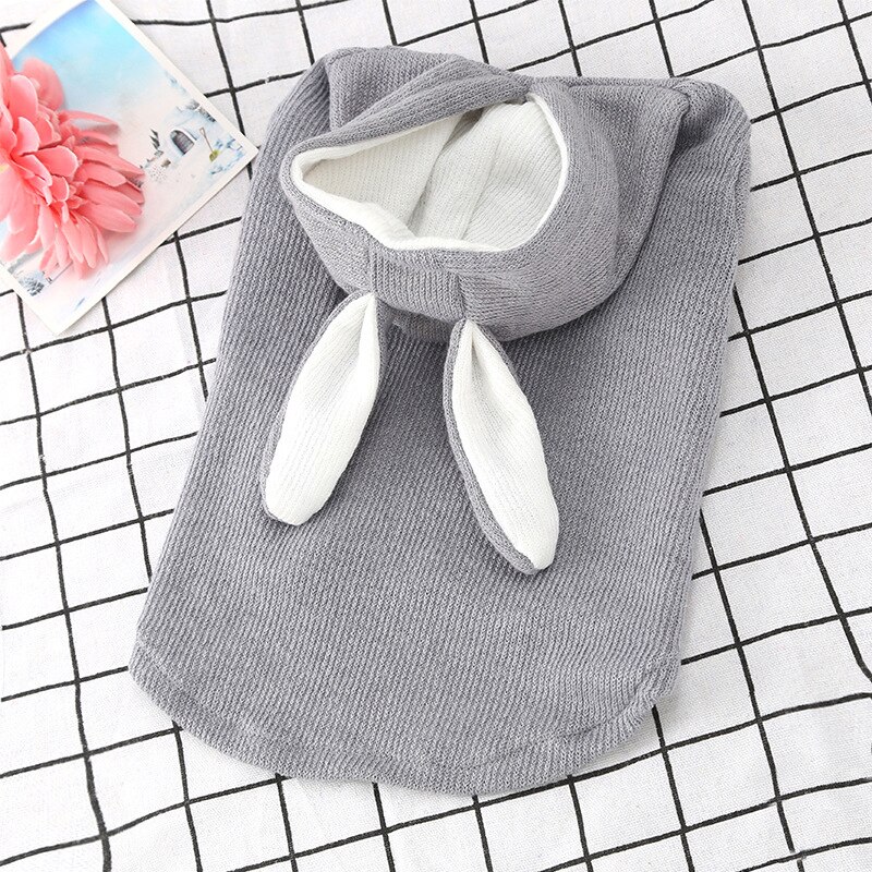 Cute Rabbit Ear Pet Dog Clothes For Small Dogs Coat Winter Dog Hoodie Puppt Cat Clothing For Dogs Costume Pet Outfits Ropa Perro: Black / S