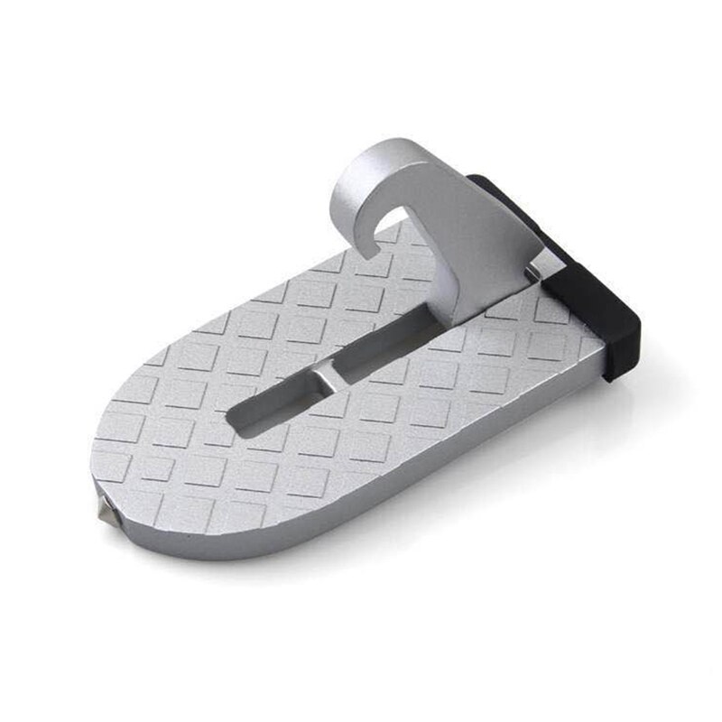 Crochet de verrouillage de porte de voiture pliant, Mini échelle à pédale pour outil de toit de voiture: Argent