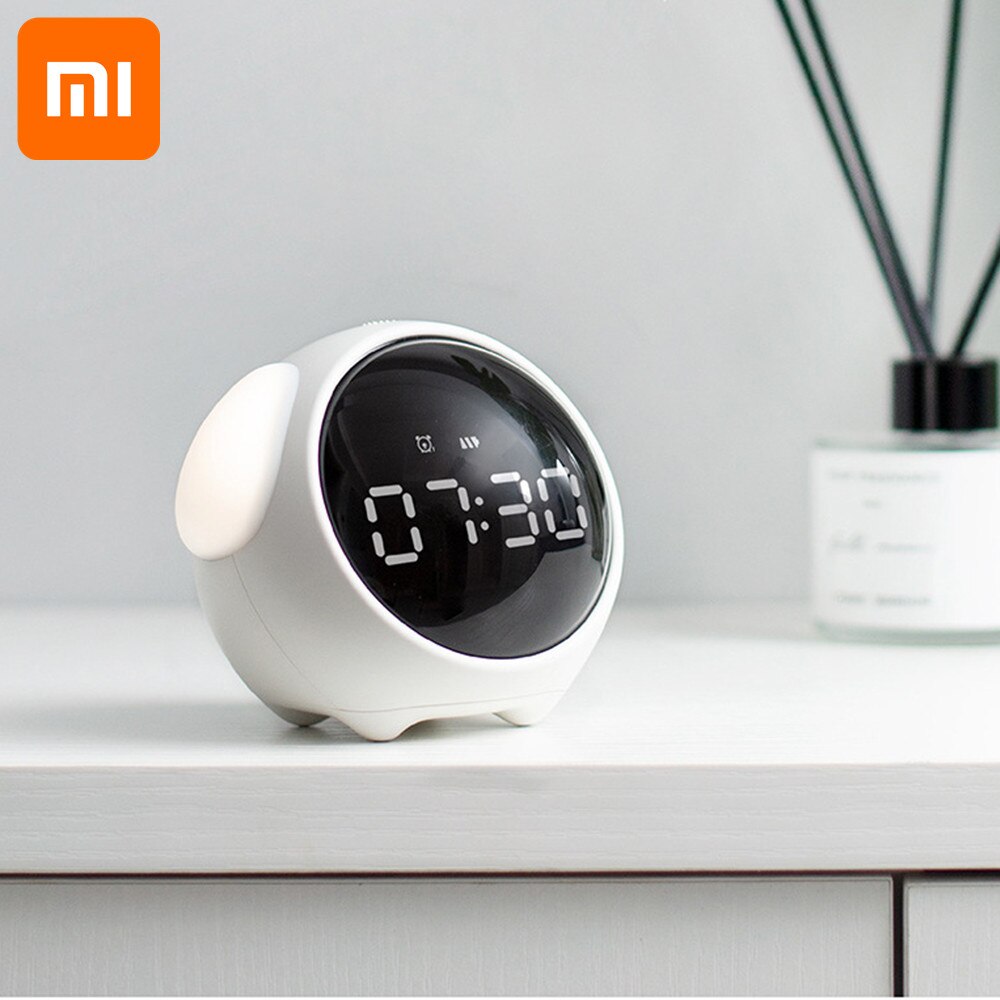 Xiaomi-reloj despertador multifuncional con USB para niños y adultos, luz nocturna con Control de voz, Kawaii, para mesita de noche, para escritorio