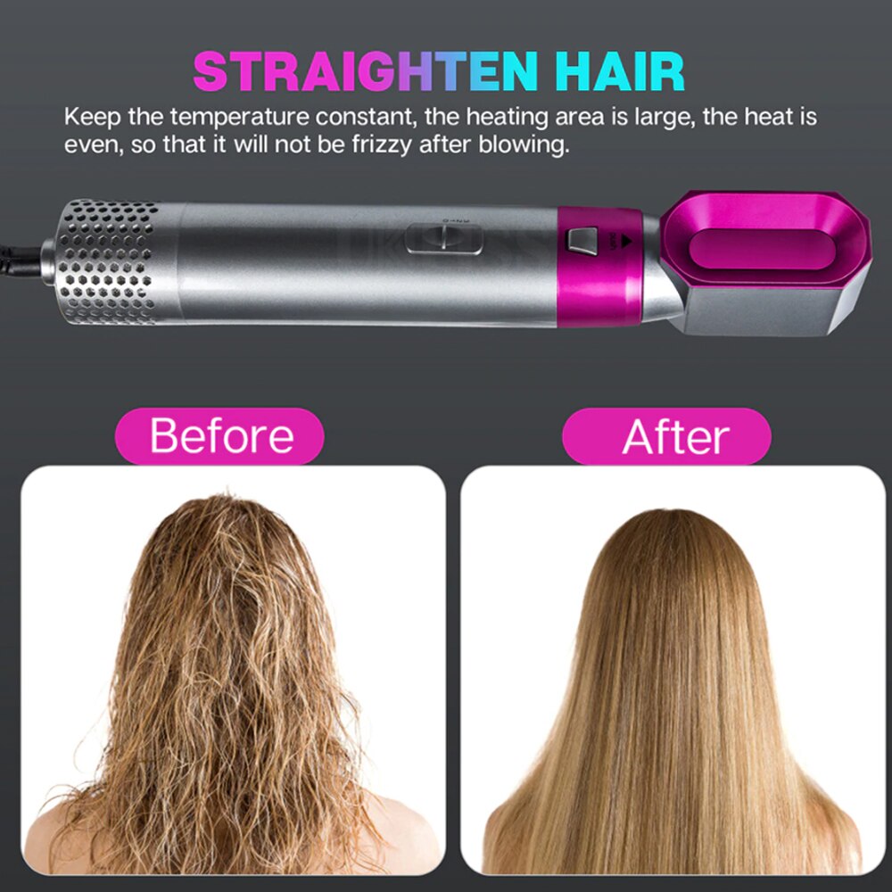 Electric Blow Dryer 5 In 1 Hair Dryer Volumizer Rotating Hairdryer Hair Straightener Comb Curling Brush Hair Dryer Hair Air Comb