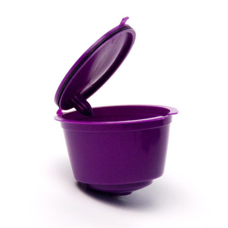 Cápsula de café recargable de plástico de 8 colores Compatible con modelos Dolce Gusto para rellenar cestas de filtro taza de café: plum