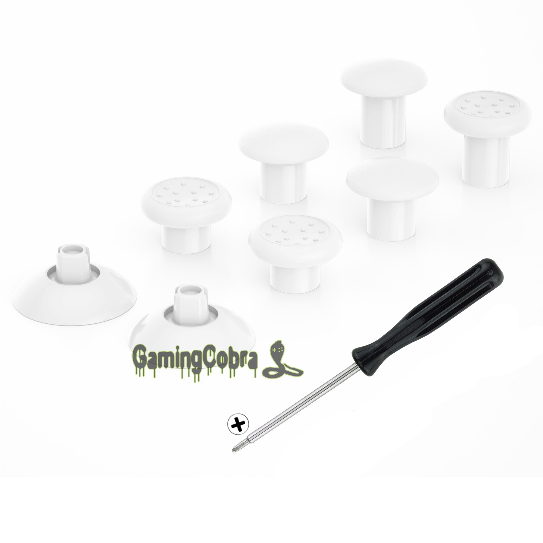 EXtremeRate Austauschbar Ergonomische Thumbsticks für NS Schalter Profi Regler mit 3 Griffe Einstellbare Joystick: Weiß