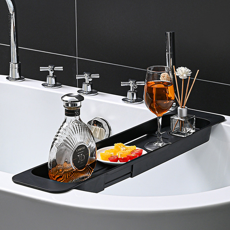 No Drill supporto per vassoio da bagno in plastica Organizer ripiano vassoio per vasca a scomparsa allungabile toilette badplancia organizzatore per la casa OA50BT