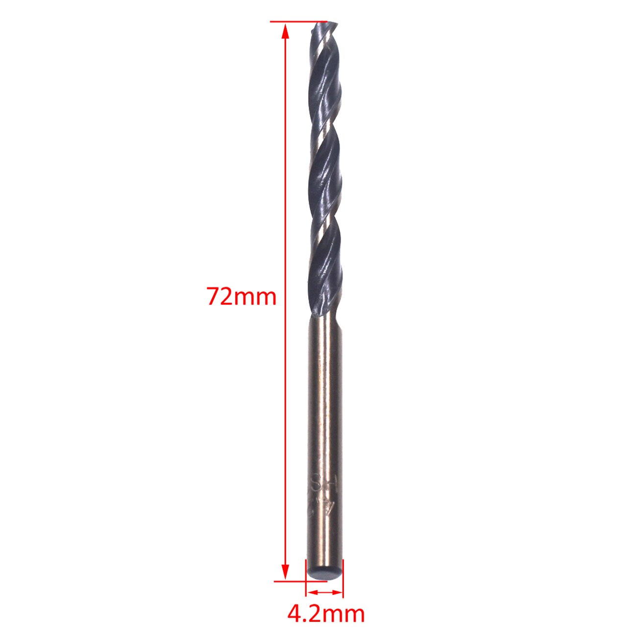 Pouvoir 10 Stuks Hss-Cobalt 4.2Mm Boor Staal Titanium Rechte Schacht Hand Boor