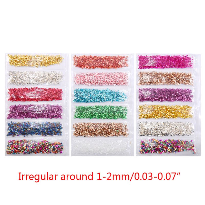 1 Set Broken Glass Stones Crystal UV Epoxy Resin Filler DIY Crafts Nail Art Decorations Jewelry Making Mold Fillings