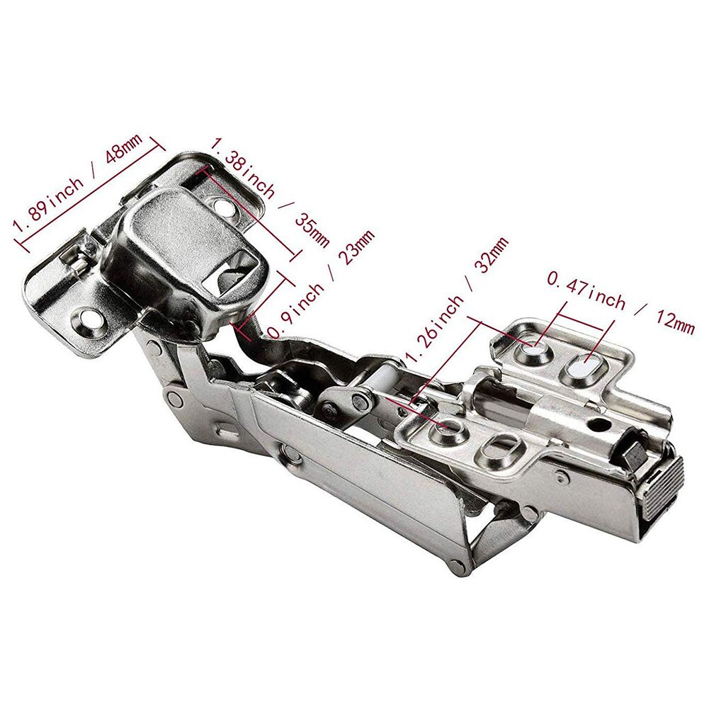 2 Stuks 175 Graden Scharnieren Frameloze Kast Deuren Scharnieren Verborgen Hydraulisch Verstelbare Montage Scharnieren Ow