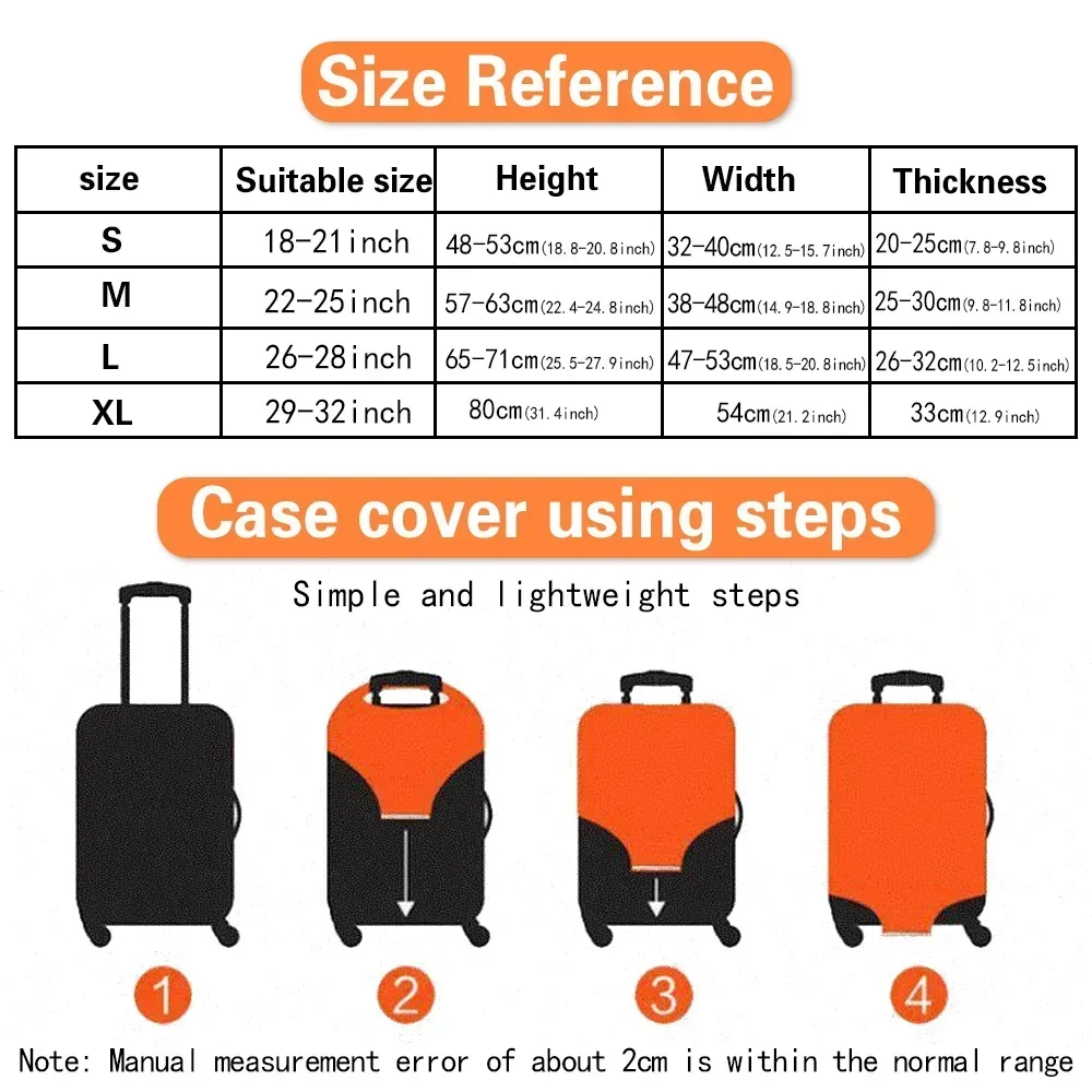 Travel Suitcase Protective Cover Luggage Protective Cover Cute Printing Suitable for 18-28 Inch Suitcases