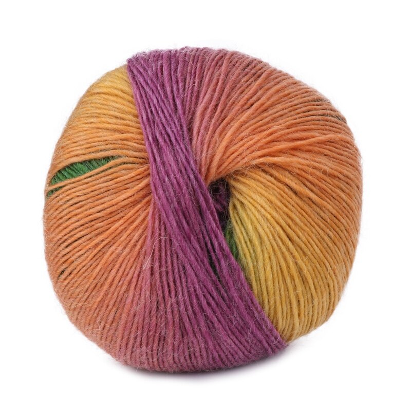 1Ball 50g Hand-woven Rainbow Colorful Crochet Cashmere Wool Blend Yarn Knitting Knitting Yarn Wool Blend Yarn