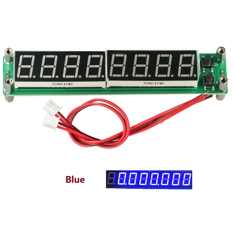 Rf signalfrekvens tæller cymometer blå / rød / grøn 8 bit rør ledet digital tester 0.1 mhz  to 60 mhz 20 mhz  to 2400 mhz 2.4 ghz meter: Blå