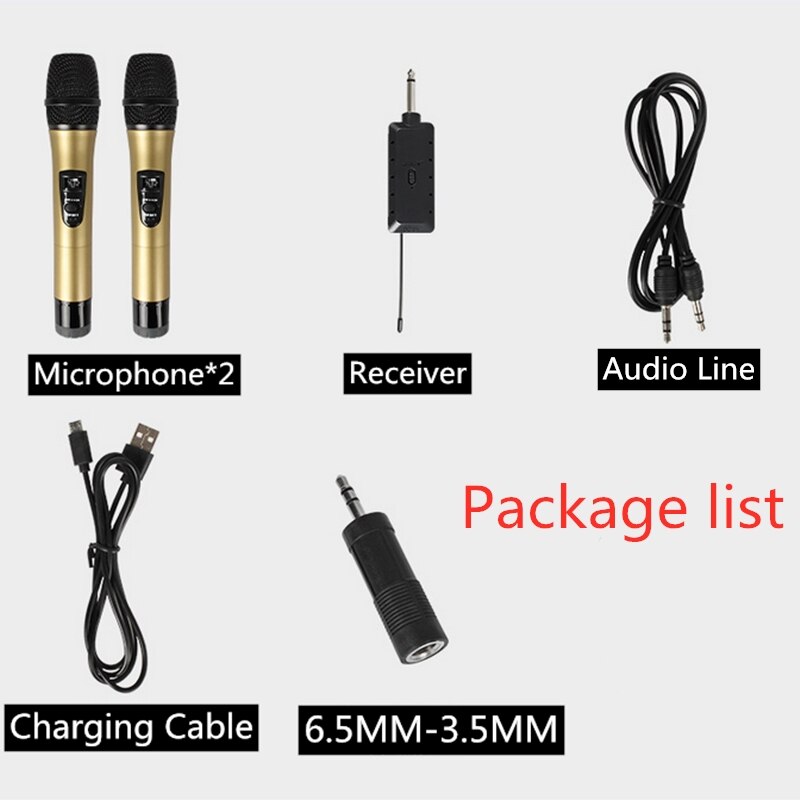 E8 2 Wireless Microphone VHF Mic Tansmitter Receiver dj For Square Speaker Mixer Live Sound Card K song Karaoke