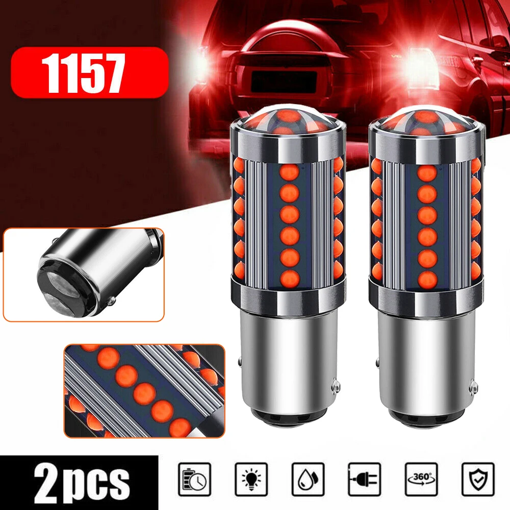 2x1157 BAY15D 36 COB luz trasera LED roja luz de freno de señal de coche bombilla de estacionamiento ajuste de coche accesorios de piezas exteriores universales