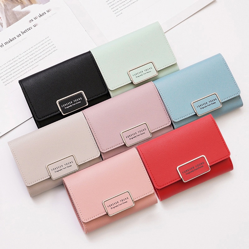 Wallet Women Leather Female Slim wallet Hasp Clutch Short Wallet Women Purse Card Holder Ladies Purse