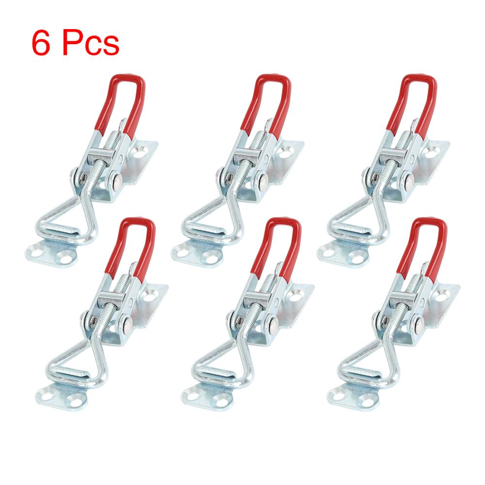 uxcell 2/4/6/8Pcs Car Adjustable Pull Latch Toggle Latch Clamp Hasp with keyhole/without hole 100Kg 220Lbs Holding Capacity 4001: 6Pcs With keyhole