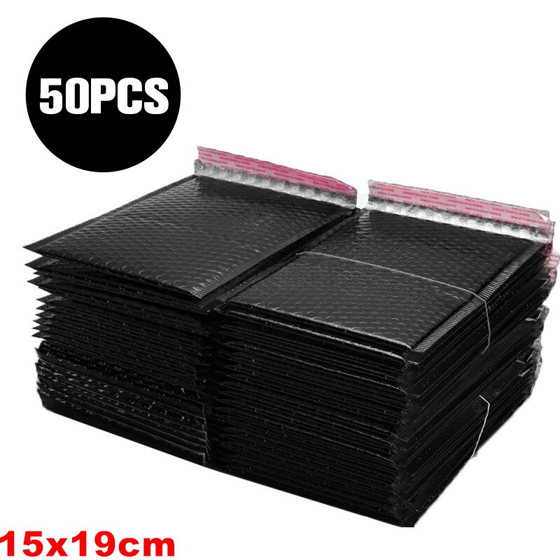 10/30/50Pcs Bubble Durable Mailing Envelopes Bags For Mailer Packaging Self Seal Lined Wrap Logistics packing: Black115x19cm  50Pcs