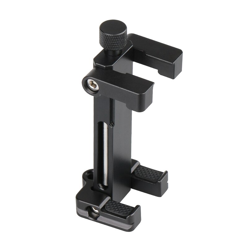 Ulanzi st -03 metal stativ adapter til iphone  x 8 plus samsung, støtte til kold sko montering rode mikrofon/led video lys: Sort holder
