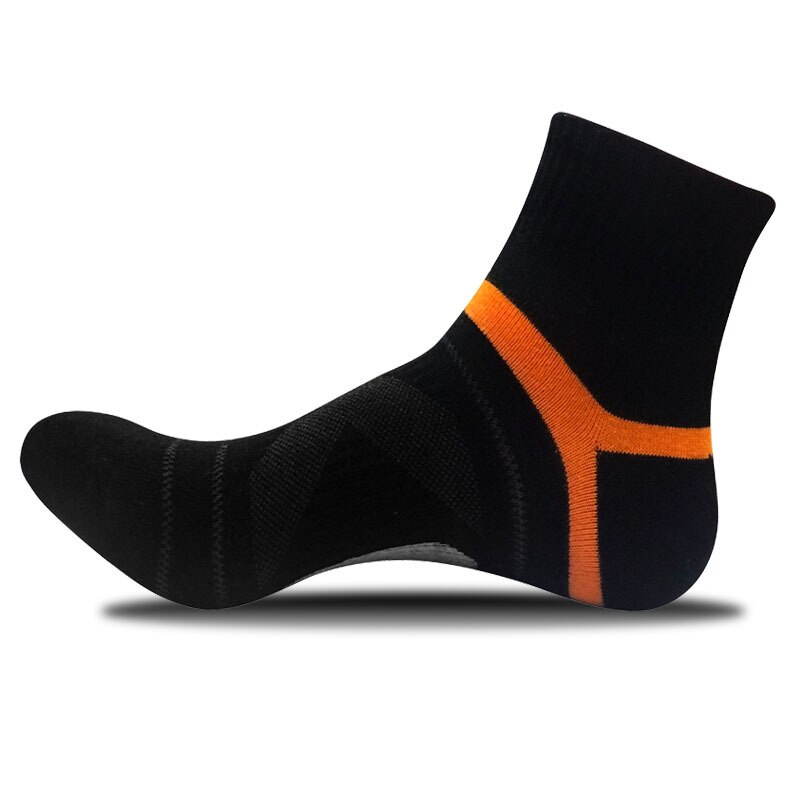 Calcetines de compresión para hombre, medias tobilleras de algodón, de lana merina negra, para deportes de baloncesto: 05