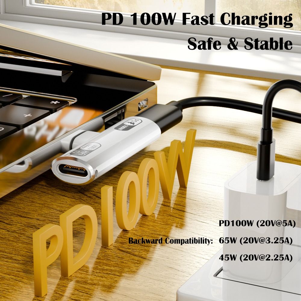 USB 3.2 Gen 2 Type C Audio Adapter PD 100W Fast Charging USB-C Earphone Converter 2 in 1 10Gbps Headphone Connector Tablet