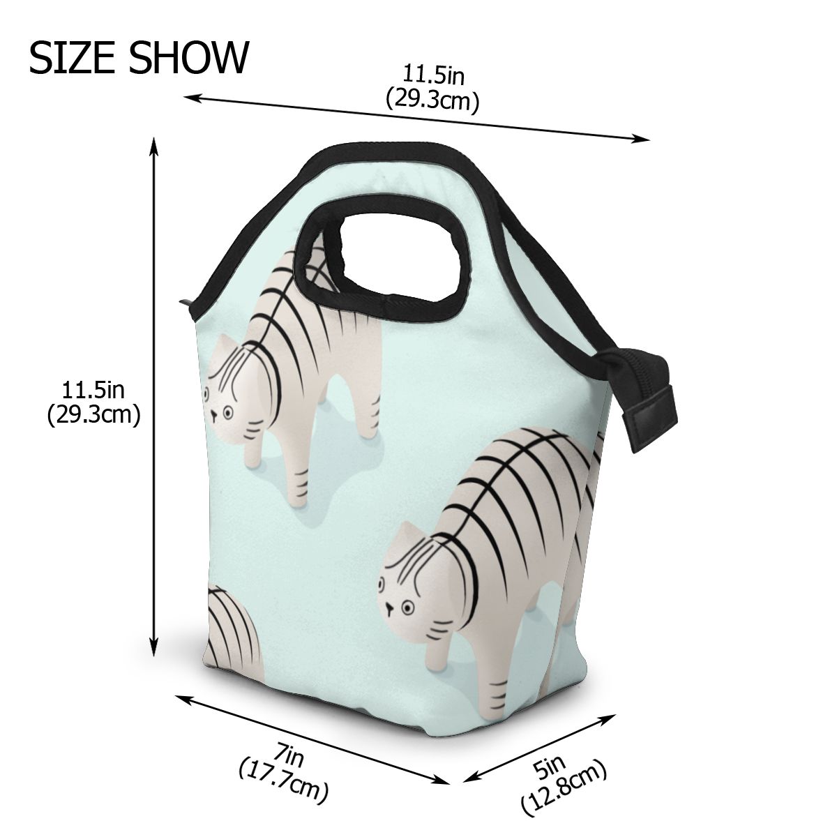 Sac à lunch à motif de chat, boîtes, sacs, boîte de pique-nique isotherme portable pour femmes et hommes