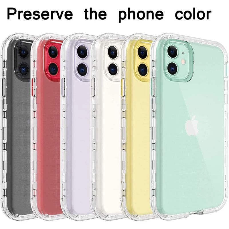 Telefoncover med 360 front og bagside til iphone 15 12 11 13 14 max mini xs x xr xsmax  se 8 7 6 plus cover, gennemsigtigt coque