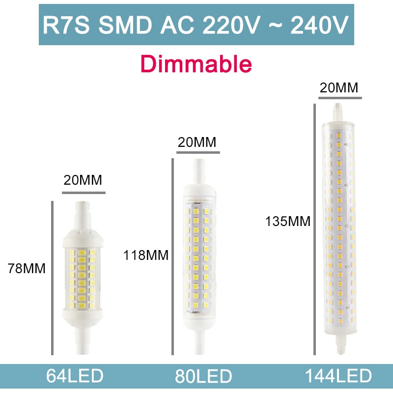 R7S Led Lamp COB Glas Spot Light led Lamp 78mm 6W 118mm 15W Vervangen Halogeen AC 110V 220V 50W 100W Schijnwerper Spot Light lamp