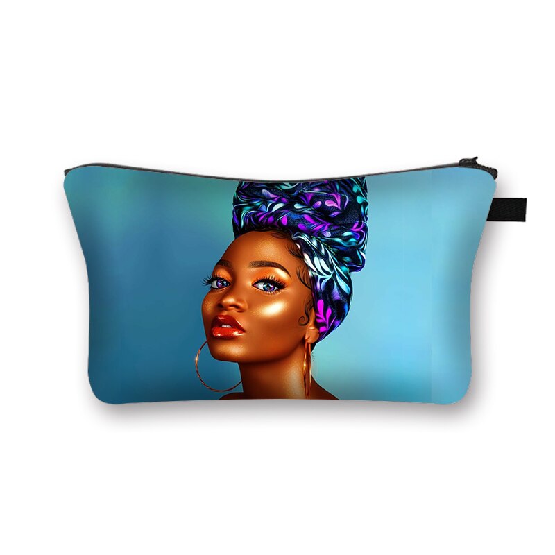 Dio Dice Che Sono di Colore Nero Sacchetti Cosmetici Afro Donne Sacchetti di Trucco Nero È Bello Delle Signore Caso Cosmetico Ragazze Organizzatori Bag: hzbafro20