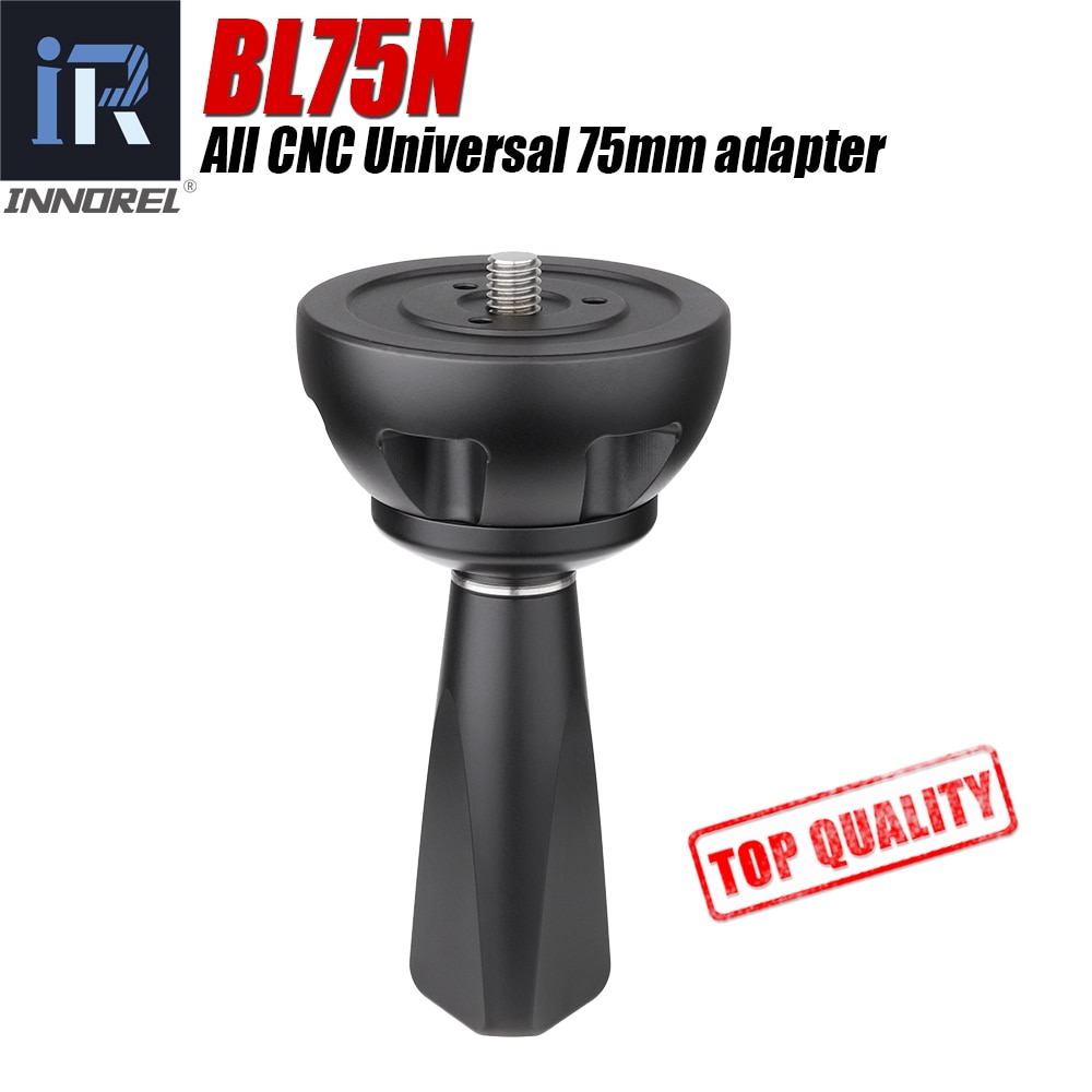 BL75N 75mm Universal Bowl Adapter All CNC Technology Metal Half Ball Hemisphere to Tripod Bowl for Tripod Fluid Head DSLR Camera