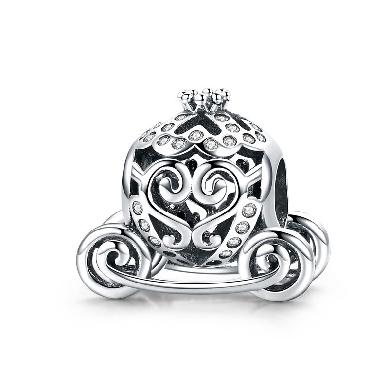 Breloque BISAER en Argent Sterling - Couronne Princesse, Robe, Château - pour Bracelets: Etc. 792