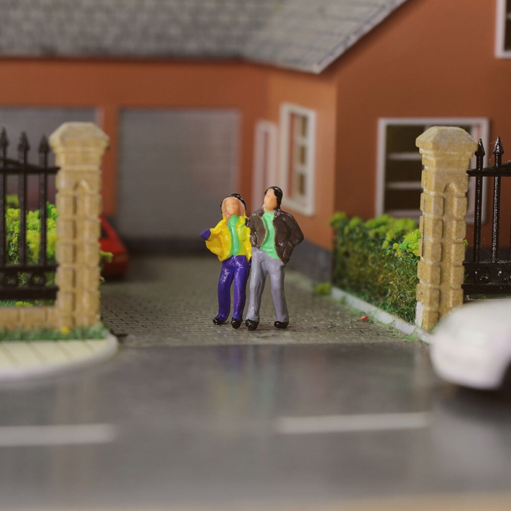 100 stk ho skala malte figurer mennesker modell skala 1:87 modell togpassasjerer assortert positur