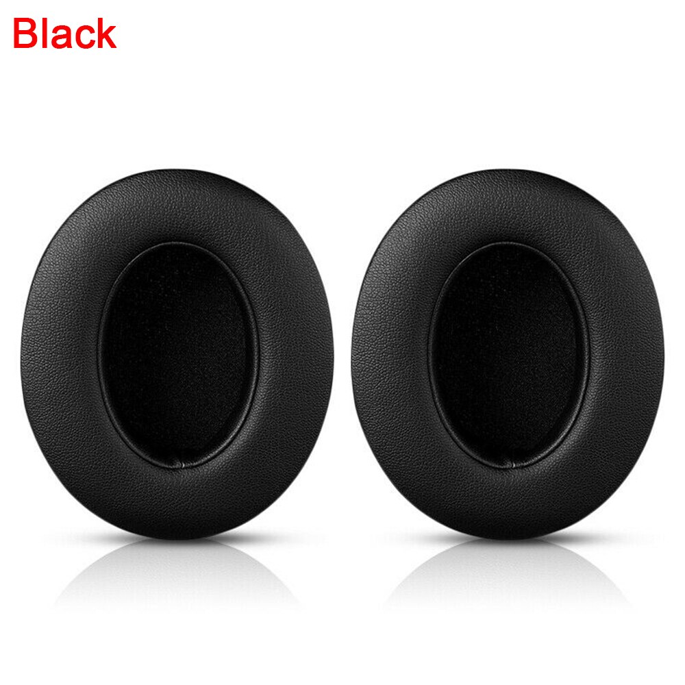 1 Paar Vervangende Oorkussens Voor Beats Studio 2 3 Bedrade Draadloze Hoofdtelefoon Ultra-Zachte Spons Kussen Mode Oordopjes cover Zwart: Black