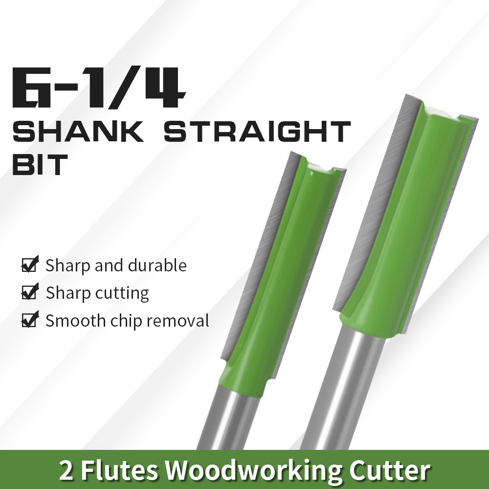 1/4 zoll 6mm Schaft Gerade Bit Fräser Einzigen Doppel Flöte Holz Schneider Hartmetall Router Bit Holzbearbeitung Werkzeug set
