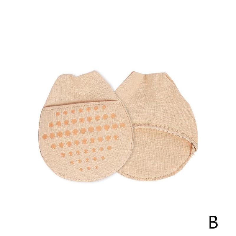 1 Paar Hoge Hakken Kussen Voorvoet Onzichtbare Gestippelde Teen Hak Vrouwen Sokken Katoen Ademend Kussen Voorvoet Binnenzool Slip Non E9I3: Beige