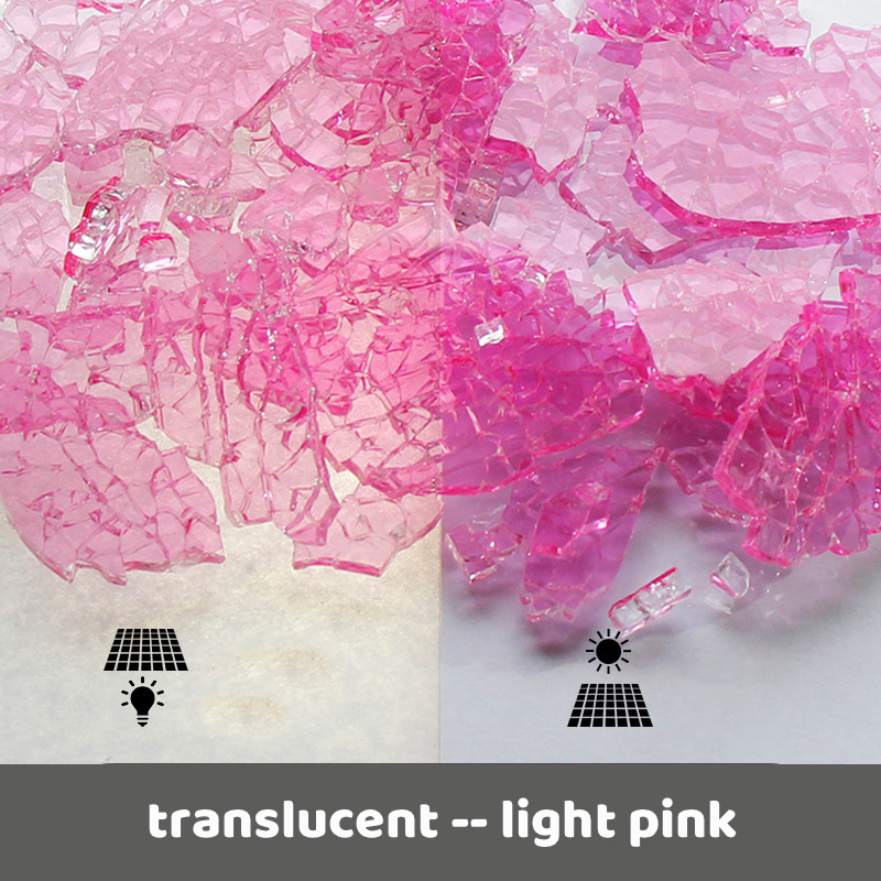600g/21.16oz fragmentos de vidro translúcido mosaico telhas mulit cor espelho quebrado peças de vidro telha diy artesanato crack material: translucent pink