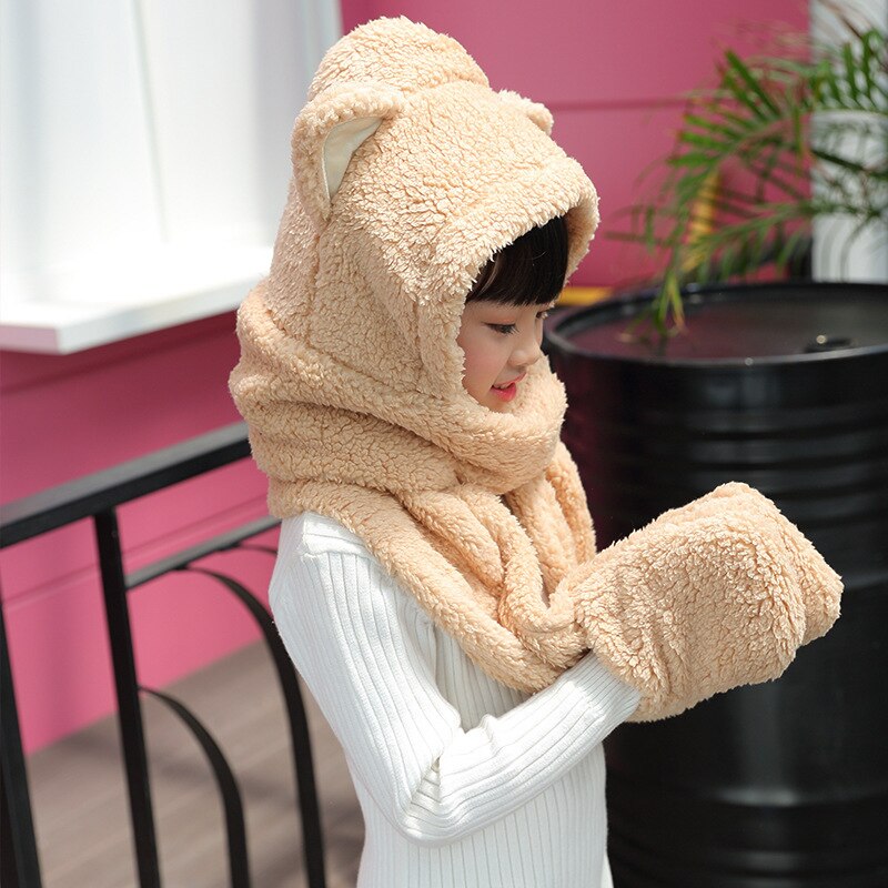 Kindersjaals kinderen jongens en meisjes kinderen warm houden sjaals sjaal met muts het einde is de handschoen  wj143: 4