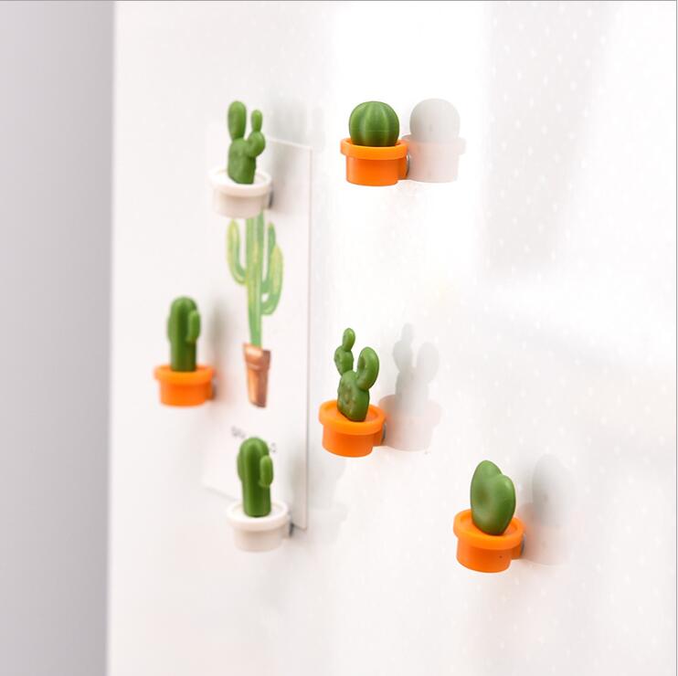 6 stk / sæt køleskabsmagneter søde kaktus saftige planter foto magnet knap køleskab besked klistermærke magn hjem dekoration
