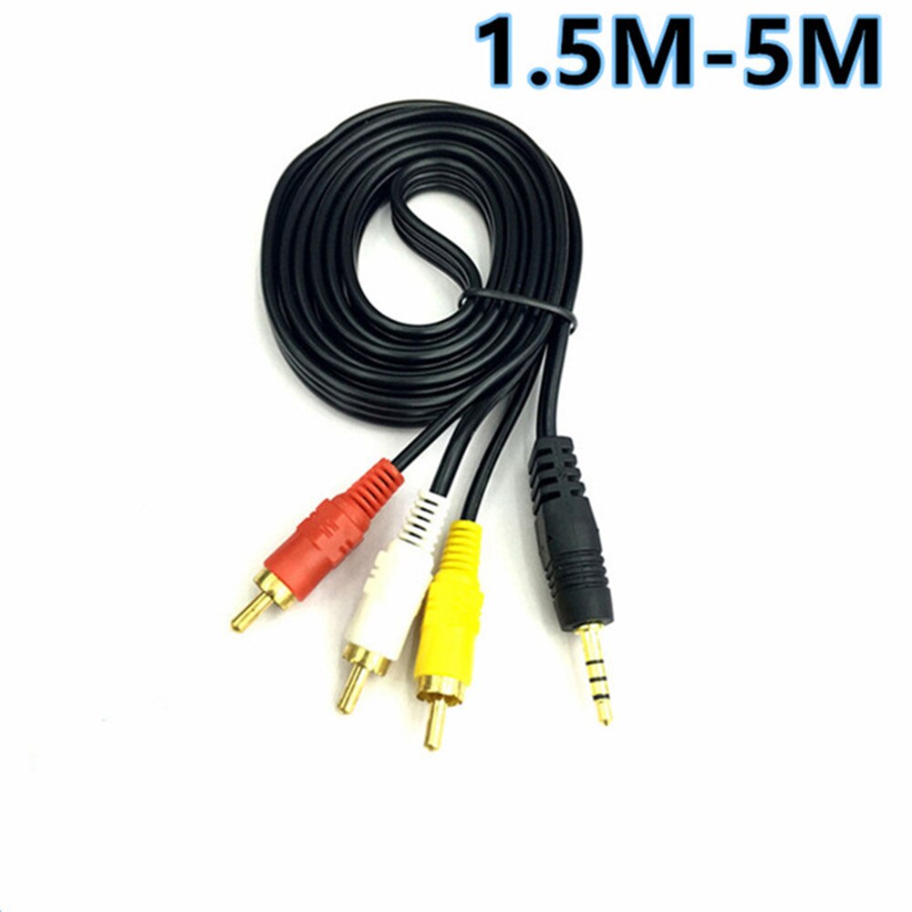 Câble Audio vidéo AV Jack 3.5mm vers 3 RCA mâle, cordon stéréo AUX, fil de convertisseur Standard 3RCA pour haut-parleur TV Box lecteur CD DVD