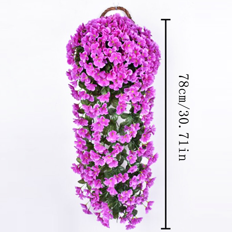 Farverig kunstig silke violet vedbend hænge blomst til krans væghængende plante bryllupsfest hjem have balkon dekoration
