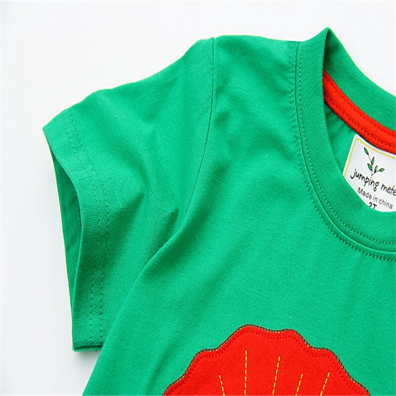 T-shirt à manches courtes bébé garçon fille, en coton, mignon, vêtement d'été avec applique lion