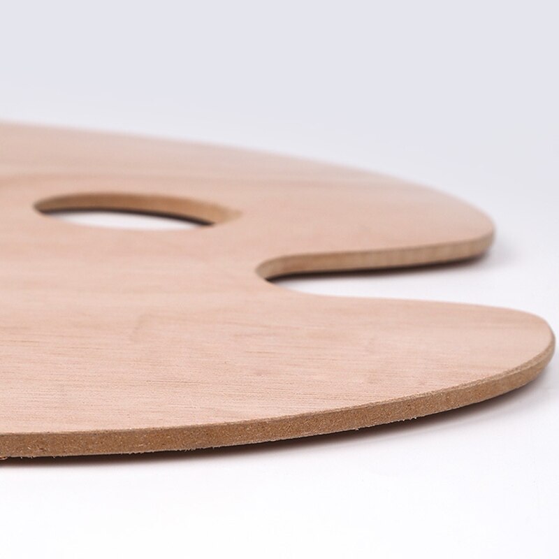 40x30Cm Wooden Oil Painting Palette Wood Oval Pigment Paint Plate Gouache Acrylic Drawing Art Supplie for Student Kids