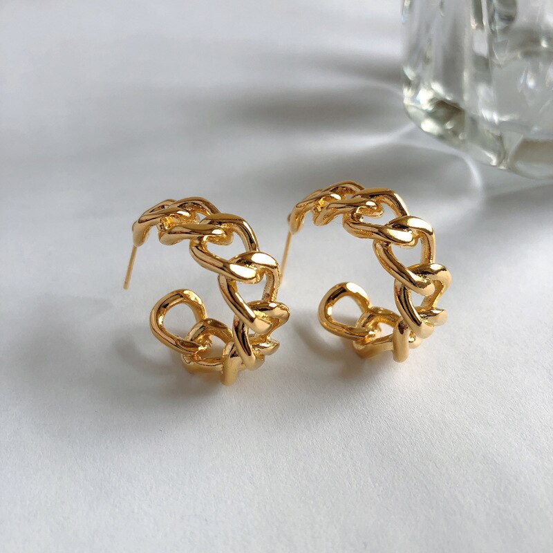 minimalistischen Kette Ohrringe für Frauen Trendy Geometrische Hoop Erklärung Ohrringe Partei Schmuck