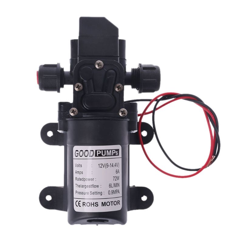 Dc 12v 130 psi 6l/ min vatten högtrycksmembran självpumpande pump 70w
