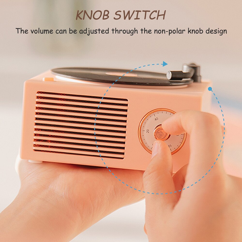 Retro Bluetooth Speaker Vinyl Record Player Bluetooth 5.0 Wireless Speakers Mini Portable TF AUX Audio MP3 Multifunctional
